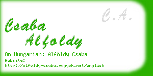 csaba alfoldy business card